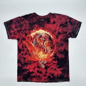 ILLENIUM Phoenix Tie Dye T-Shirt Large Red Black EDM Rave Festival Graphic Tee